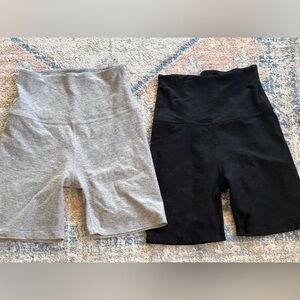 Beyond yoga black and grey biker shorts